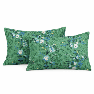 Scanshop India Green Leaf Bedsheet with 2 Pillow Covers