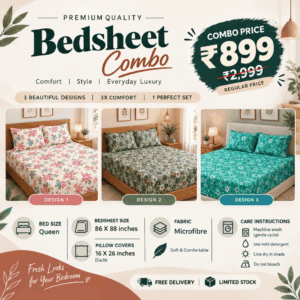 Scanshop India Premium Quality Bedsheet Combo