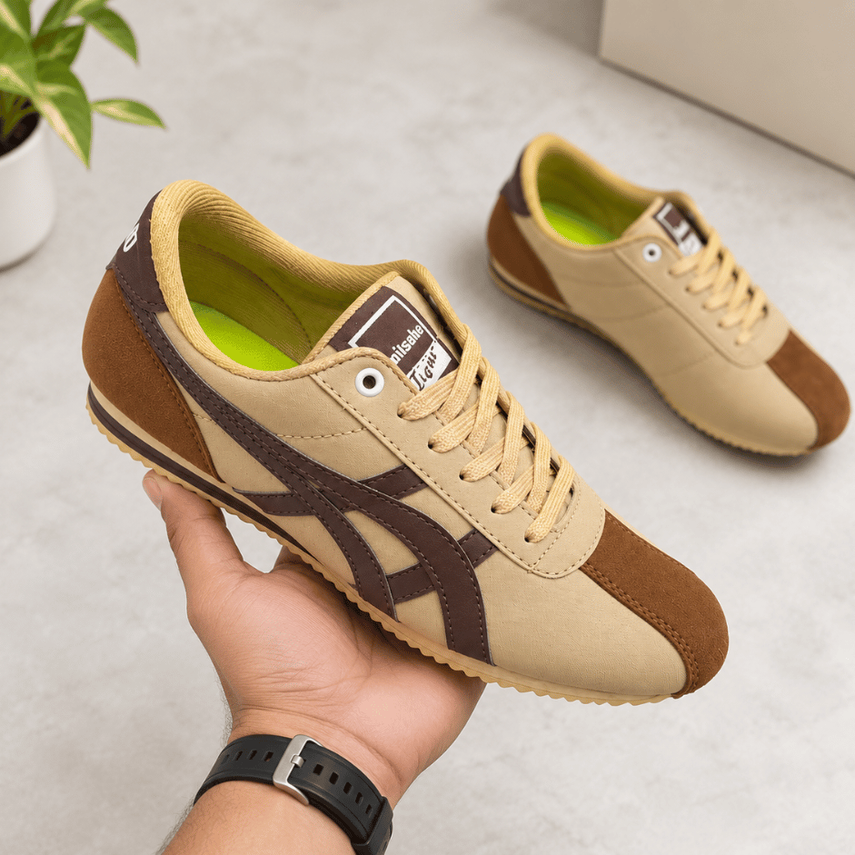 Vanshika Lifestyle Beige & Brown Heritage Sneakers (1)
