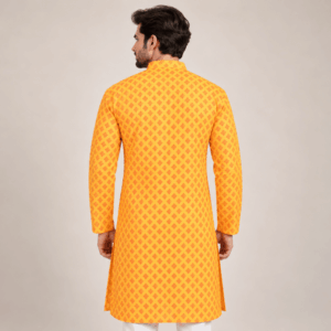 Krishna Ethnic Men Festive Wear Mustard Yellow Kurta (2)