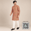 Krishna Ethnic Men Multicolored Geometric Printed Kurta
