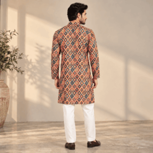 Krishna Ethnic Men Printed Regular Fit Multicolored Kurta (2)