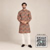 Krishna Ethnic Men Printed Regular Fit Multicolored Kurta