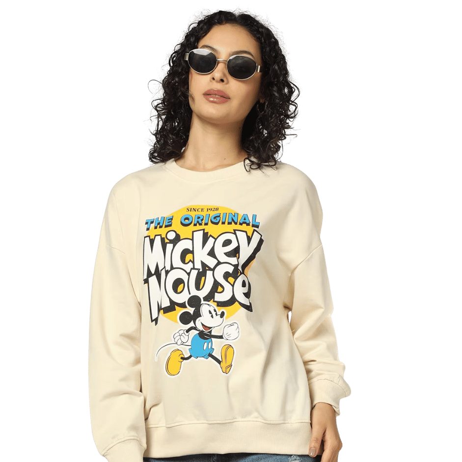 Mickey Mouse Print Sweatshirt