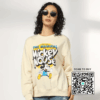 Scanshop India Women Disney Mickey Mouse Print Relaxed Fit Round-Neck Sweatshirt