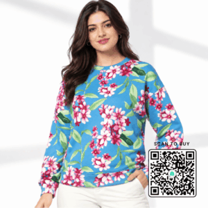 Scanshop India Women Floral Print Relaxed Fit Sweatshirt