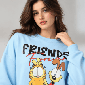 Scanshop India Women Garfield Print Loose Fit Sweatshirt (1)