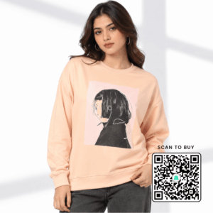 Scanshop India Women Graphic Print Relaxed Fit Sweatshirt