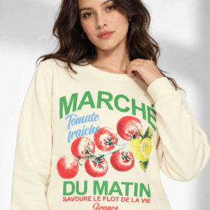 Scanshop India Women Marche Graphic Print Loose Fit Sweatshirt (1)