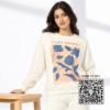 Scanshop India Women Saint Tropez Print Loose Fit Sweatshirt