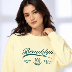 Scanshop India Women Typographic Embroidered Relaxed Fit Sweatshirt (1)