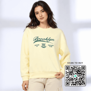 Scanshop India Women Typographic Embroidered Relaxed Fit Sweatshirt