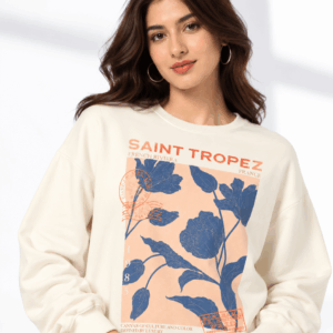 Women Saint Tropez Print Loose Fit Sweatshirt (1)