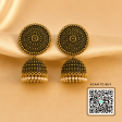 Scanshop India Elegant Gold-Toned Dome Jhumka Earrings