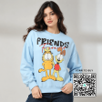 Scanshop India Women Garfield Print Loose Fit Sweatshirt